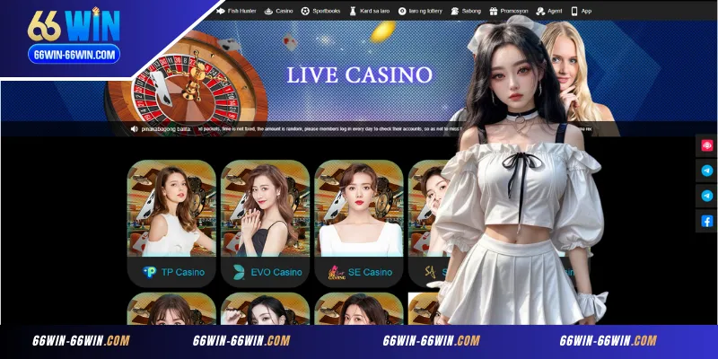 Live Casino ng 66WIN: Maglaro ng Baccarat at Roulette sa Real-Time